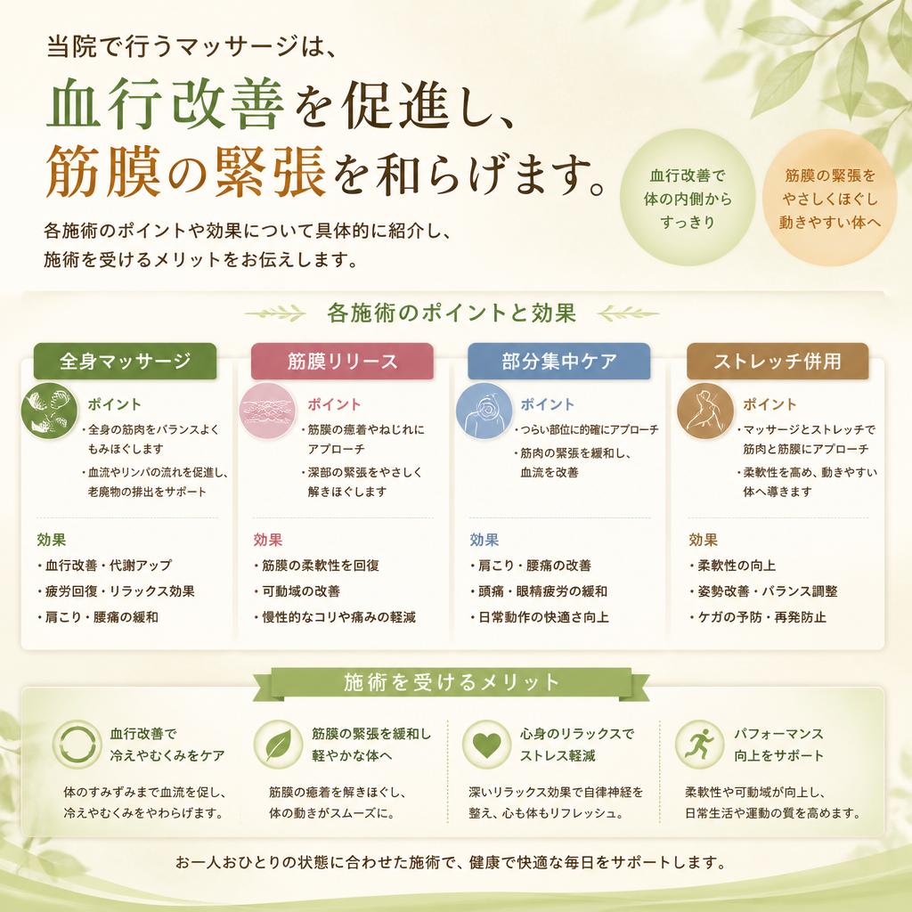 血行改善につながるマッサージ